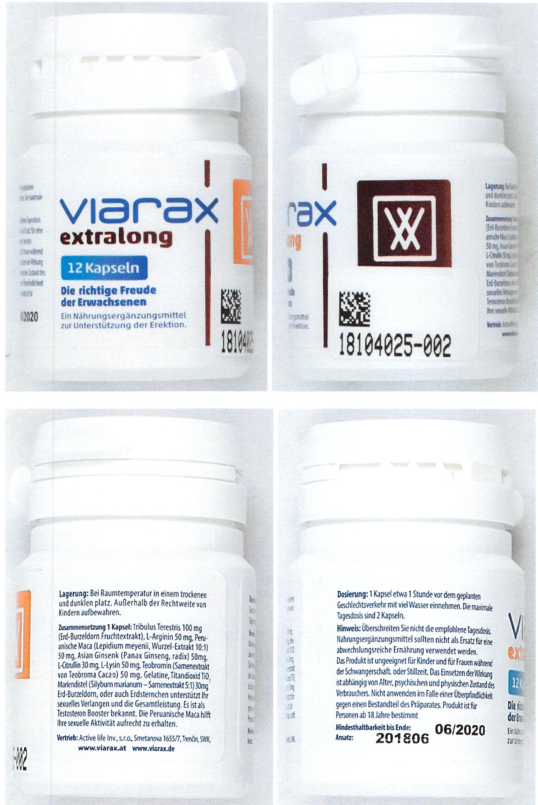 Viarax extralong - Illegales Potenzmittel (Illegal potency enhancer)